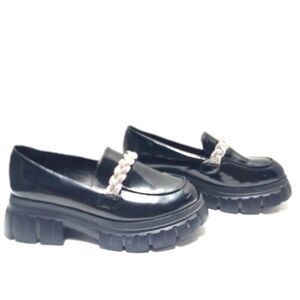 Women's Black Chunky Loafers Size 8.5